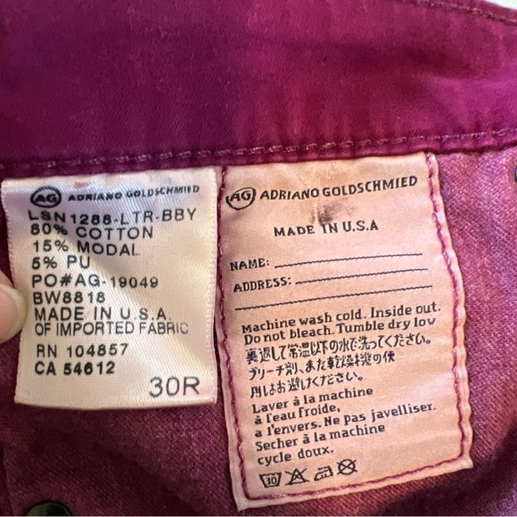 Adriano Goldschmied faux leather iridescent, blackish brown pants size 30 skinny - Picture 8 of 11